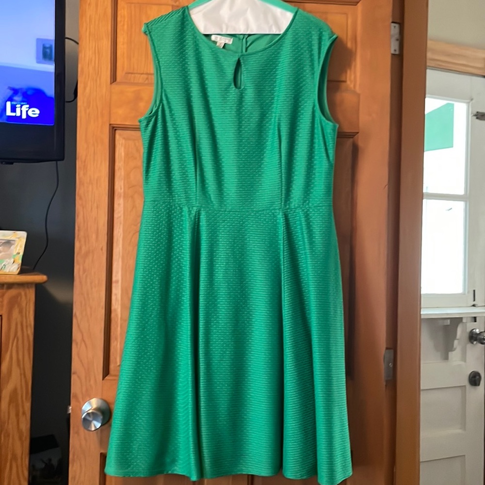 Beautiful Kelly green textured, sleeveless dress